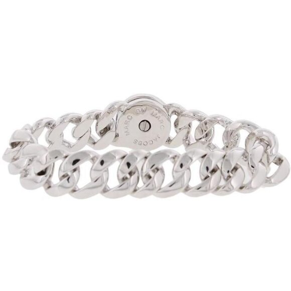 Marc By Marc Jacobs SilverTone Katie Logo Link Bracelet  Brand New! - Picture 2 of 2